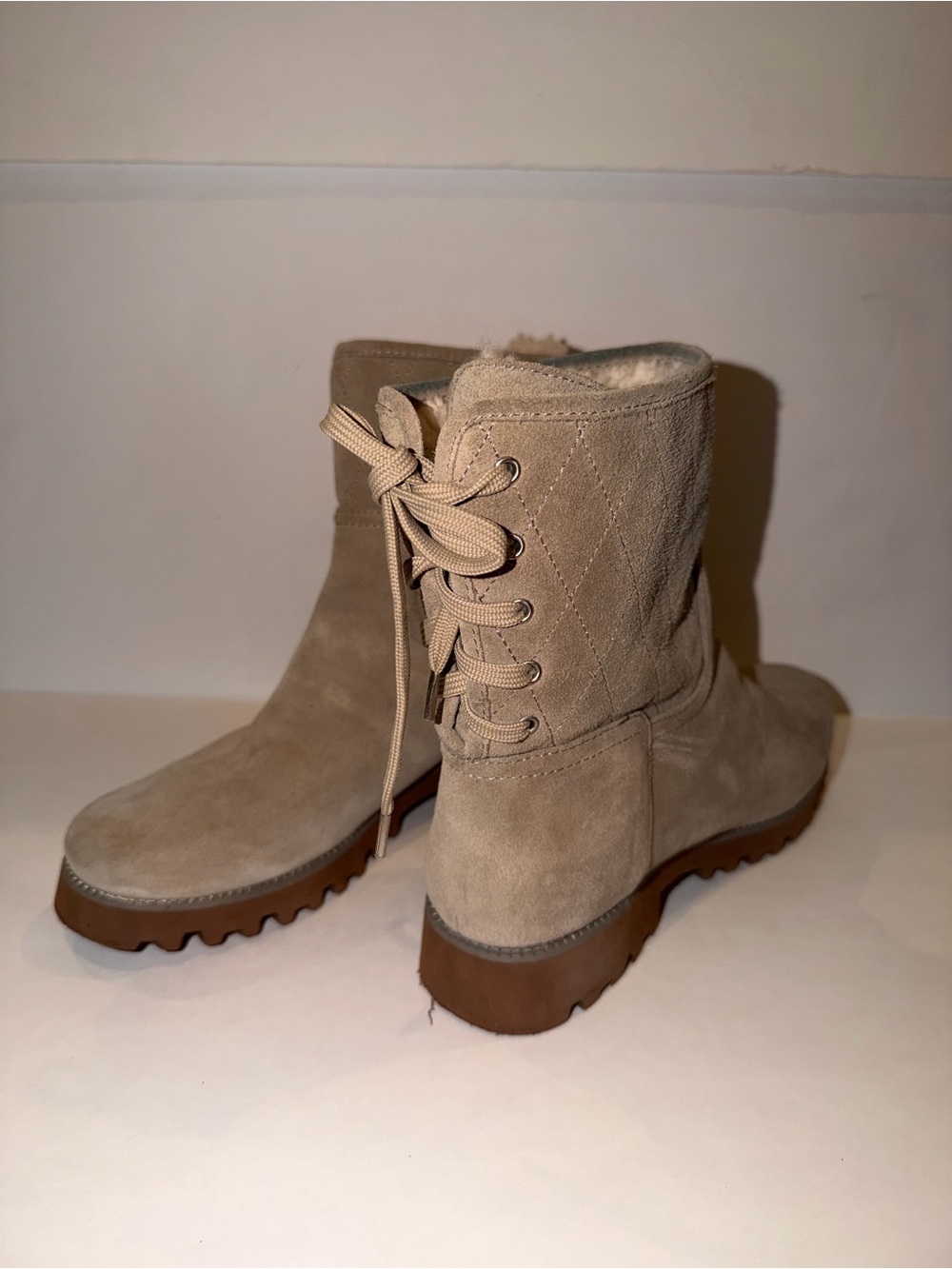 Donald J. Pliner Women's Lace-Up Suede Ankle Boots in Light Tan